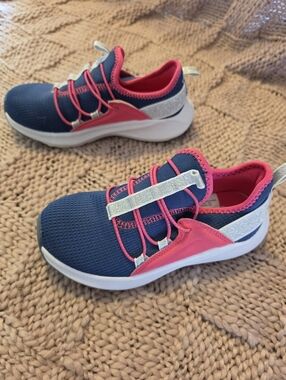 Kids Athletic Works Slip-On Sneakers - Navy and Pink